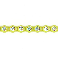 Plastic Rhinestone Banding 1 Row PP26 (SS13) CRYSTAL AB-LEMON