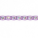 Plastic Rhinestone Banding 1 Row PP26 (SS13) CRYSTAL AB-LILAC