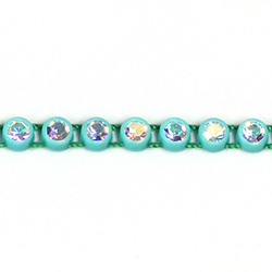 Plastic Rhinestone Banding 1 Row PP26 (SS13) CRYSTAL AB-MINT 
