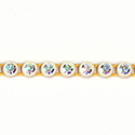 Plastic Rhinestone Banding 1 Row PP26 (SS13) CRYSTAL AB-NATURAL SAND
