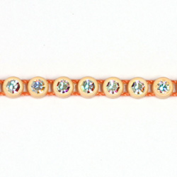 Plastic Rhinestone Banding 1 Row PP26 (SS13) CRYSTAL AB-ORANGE