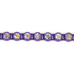 Plastic Rhinestone Banding 1 Row PP26 (SS13) CRYSTAL AB-PURPLE