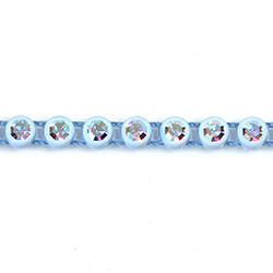 Plastic Rhinestone Banding 1 Row PP26 (SS13) CRYSTAL AB-SKY BLUE