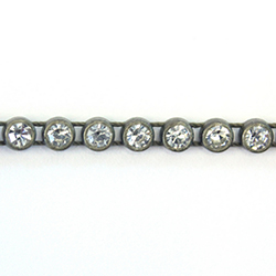 Plastic Rhinestone Banding 1 Row PP26 (SS13) CRYSTAL-ANTIQUE GOLD