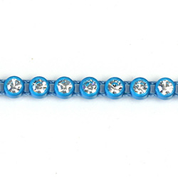 Plastic Rhinestone Banding 1 Row PP26 (SS13) CRYSTAL-AQUA