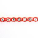 Plastic Rhinestone Banding 1 Row PP26 (SS13) CRYSTAL-FLUORECENT ORANGE