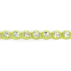 Plastic Rhinestone Banding 1 Row PP26 (SS13) CRYSTAL-FLUORECENT YELLOW