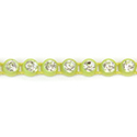 Plastic Rhinestone Banding 1 Row PP26 (SS13) CRYSTAL-FLUORECENT YELLOW