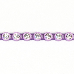 Plastic Rhinestone Banding 1 Row PP26 (SS13) CRYSTAL-LILAC