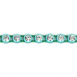 Plastic Rhinestone Banding 1 Row PP26 (SS13) CRYSTAL-MINT