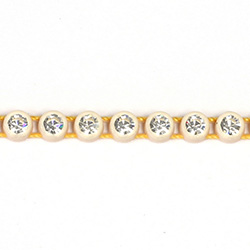 Plastic Rhinestone Banding 1 Row PP26 (SS13) CRYSTAL-NATURAL SAND