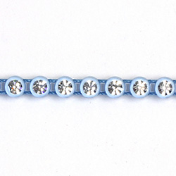 Plastic Rhinestone Banding 1 Row PP26 (SS13) CRYSTAL-SKY BLUE