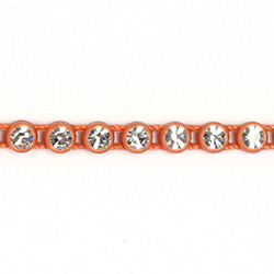 Plastic Rhinestone Banding 1 Row PP26 (SS13) CRYSTAL-TERRACOTTA