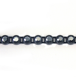 Plastic Rhinestone Banding 1 Row PP26 (SS13) HEMATITE-BLACK