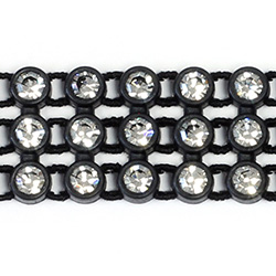 Plastic Banding Stretch 3 Row PP26 (SS13) CRYSTAL-BLACK