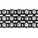 Plastic Banding Stretch 3 Row PP26 (SS13) CRYSTAL-BLACK