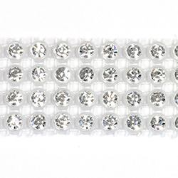 Plastic Rhinestone Banding 4 Row PP26 (SS13) CRYSTAL-ALABASTER