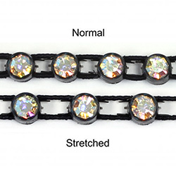 Plastic Banding Stretch 1 Row PP29 (SS15) CRYSTAL AB-BLACK