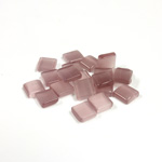 Fiber-Optic Flat Back Buff Top Straight Side Stone - Square 06x6MM CAT'S EYE LT PURPLE