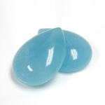 Gemstone Flat Back Cabochon - Pear 25x18MM QUARTZ DYED #136 AMAZONITE