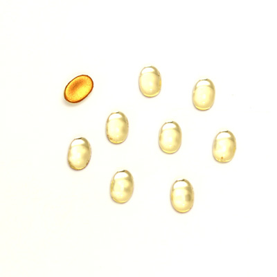 Glass Medium Dome Foiled Cabochon - Oval 06x4MM JONQUIL