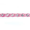 Plastic Rhinestone Banding 1 Row SS19 CRYSTAL-FLOURESCENT PINK