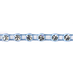 Plastic Rhinestone Banding 1 Row SS19 CRYSTAL-SKY BLUE