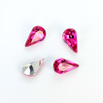 Plastic Point Back Foiled Stone - Pear 13x8MM ROSE