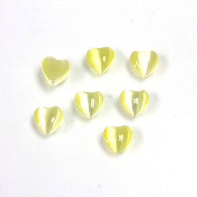 Fiber-Optic Cabochon - Heart 06MM CAT'S EYE YELLOW