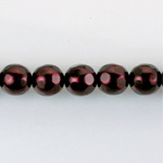 Czech Glass Pearl Bead - Round Faceted Golf 8MM GARNET 70499