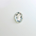 Glass Flat Back Foiled Rauten Rose - Oval 14x10MM CRYSTAL