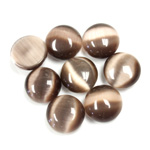 Fiber-Optic Cabochon - Round 10MM CAT'S EYE BROWN