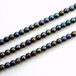 Czech Pressed Glass Bead - Smooth Round 04MM IRIS PURPLE