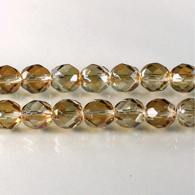 Czech Glass Fire Polish Bead - Round 08MM 1/2 Coated CELSIAN