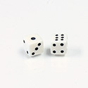 Plastic Dice 6x6MM Black on White