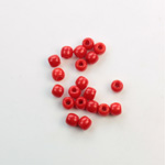 Czech Pressed Glass Large Hole Bead - Round 04MM CHERRY RED