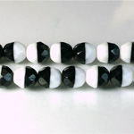 Czech Glass Fire Polish Bead - Round 08MM WHITE/BLACK
