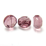 Chinese Cut Crystal Bead - Round Disc Side Drilled 08MM LT AMETHYST