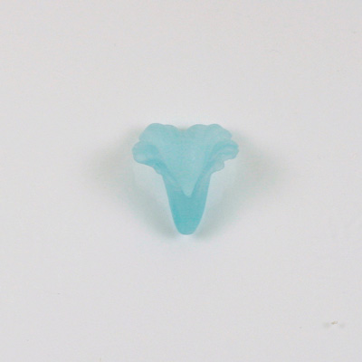 German Plastic Flower with Hole - Fluted Orchid 17x15MM MATTE AQUA
