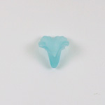 German Plastic Flower with Hole - Fluted Orchid 17x15MM MATTE AQUA
