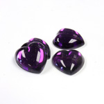 Plastic Flat Back Foiled Cabochon - Heart 15.5MM AMETHYST