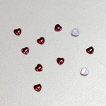 Glass Medium Dome Cabochon Pearl Spray Finish - Heart 04x4MM GARNET