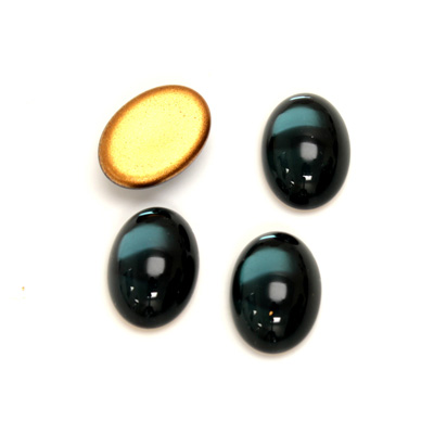 Glass Medium Dome Foiled Cabochon - Oval 14x10MM MONTANA