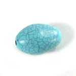 Plastic  Bead - Mixed Color Smooth Pear 29x20MM BLUE TURQ MATRIX