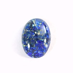 Glass Medium Dome Lampwork Cabochon - Oval 25x18MM SEA BLUE OPAL (02208)