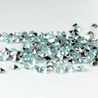 Plastic Point Back Foiled Chaton - Round 2MM AQUA