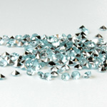 Plastic Point Back Foiled Chaton - Round 2MM AQUA