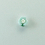 Ceramic Flat Back Flower - Rose 08MM BLUE with WHITE