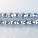 Czech Glass Pearl Faceted Fire Polish Bead - Round 08MM PURPLE ON CRYSTAL 78423