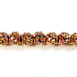 Acrylic Rhinestone Bead with 2MM Hole Resin Base - 12MM METALLIC PURPLE